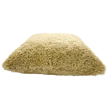 Double-Sided Sheepskin Throw Pillow Cover, Soft Merino Sheepskin Pillowcase - Luxurious Short Fur, Cozy Home Décor - Light Coffee Color